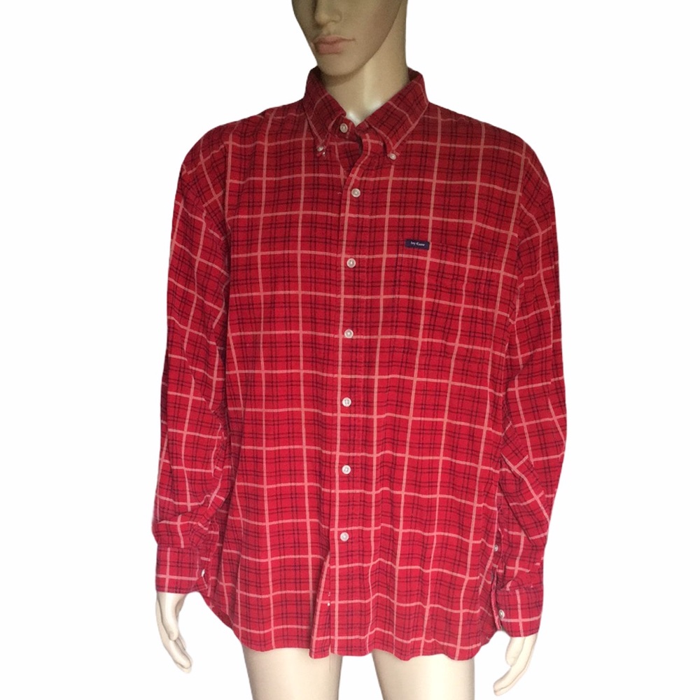 Plaid Corduroy Ivy Crew shirt Dark Red XL